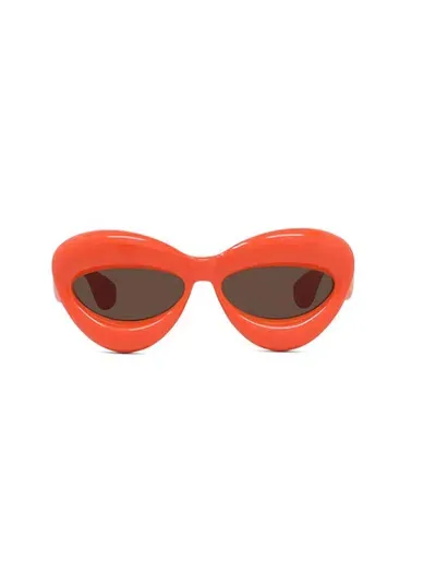 Loewe Cat-eye Frame Sunglasses In Shiny Orange