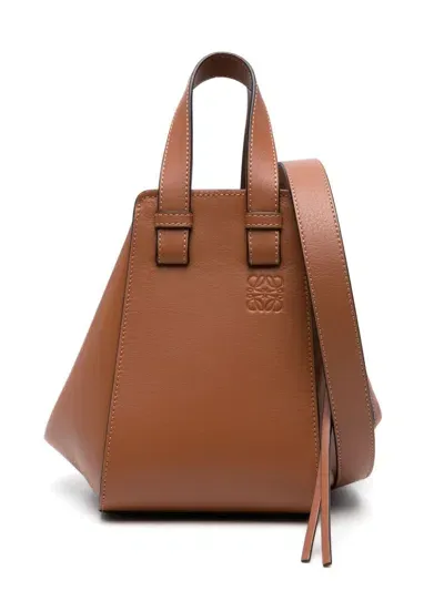 Loewe Compact Hammock Leather Tote Bag In Brown