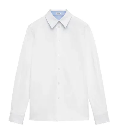 Loewe Cotton-blend Button-down Shirt In Blau