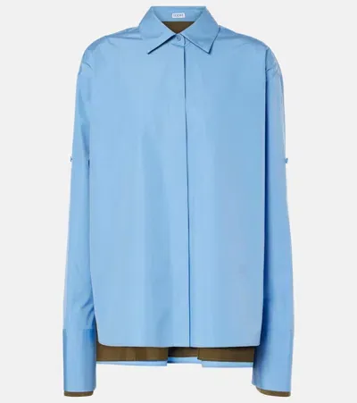 Loewe Cotton Poplin Shirt In Blue