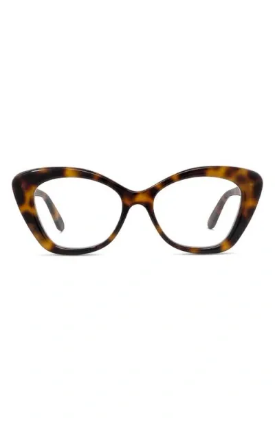 Loewe Curvy 52mm Cat Eye Optical Glasses In Dark Havana