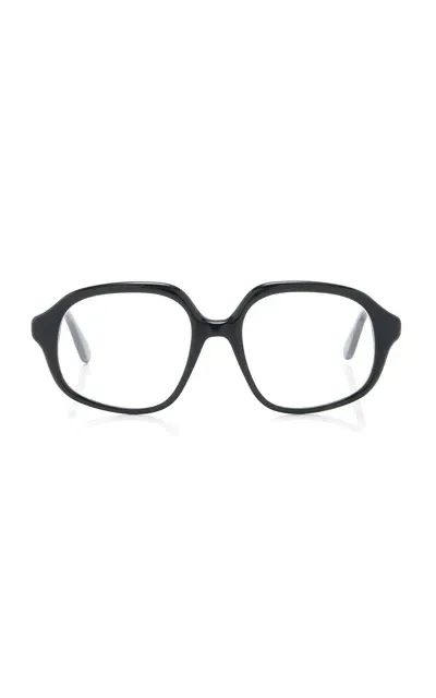 Loewe Curvy Oversized Square-frame Acetate Glasses In Black