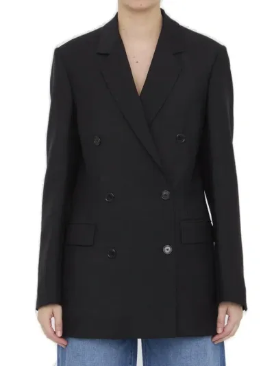 Loewe Double Breasted Blazer In Black