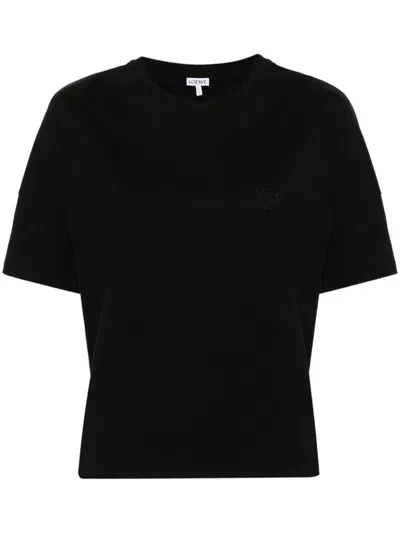 Loewe Embroidered-anagram T-shirt In Black