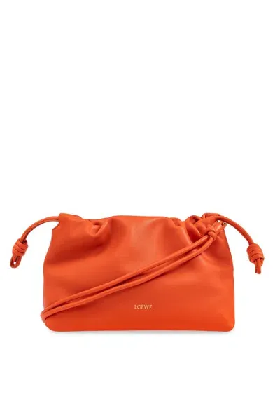 Loewe Flamenco Medium Drawstring Shoulder Bag In Orange