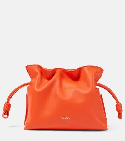 Loewe Flamenco Mini Leather Clutch In Orange