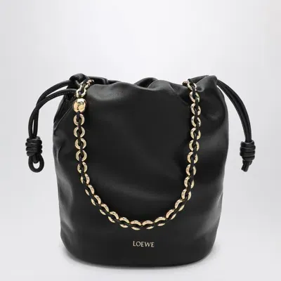 Loewe Flamenco Purse Bucket Bag Black Leather Women