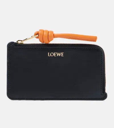 Loewe Knot Logo Leather Wallet In Black