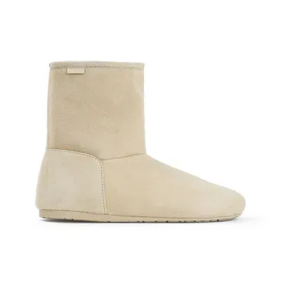 Loewe Lago Suede Boots In White