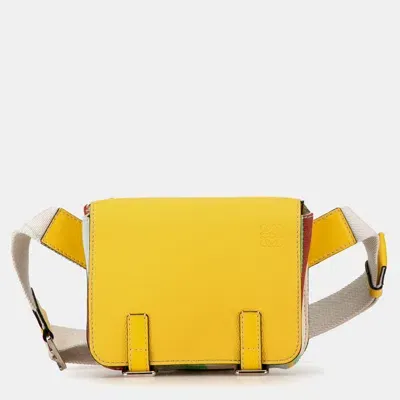 Pre-owned Loewe Leather Military Belt Bag In Yellow