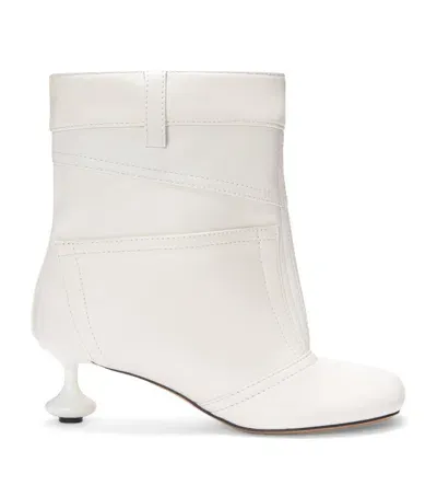 Loewe Leather Toy Ankle Boots 45 In White