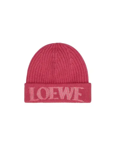 Loewe Logo Embroidered Ribbed In Pink