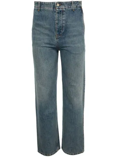 Loewe Logo-patch Straight Jeans In Blue