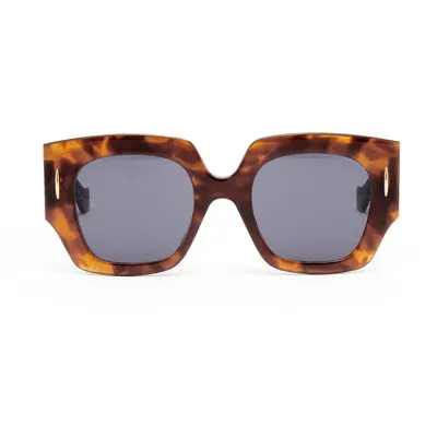 Loewe Brown Monogram Sunglasses In Blonde Havana / Blue