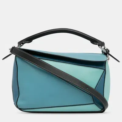 Pre-owned Loewe Medium Tricolor Puzzle Bag In Blue