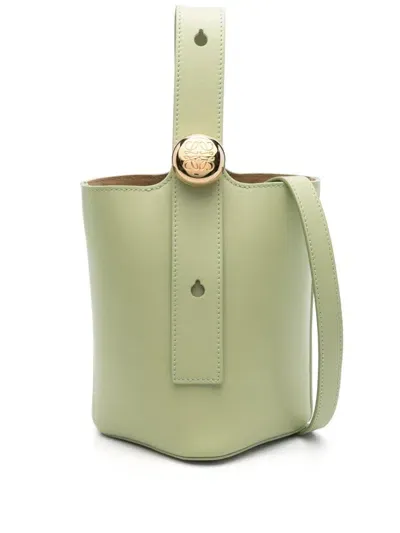 Loewe Light Green Calfskin Pebble Bucket Small Bag Women