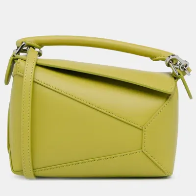 Pre-owned Loewe Mini Puzzle Edge Satchel In Yellow