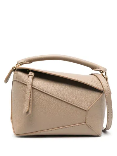 Loewe Mini Puzzle Shoulder Bag In Neutrals