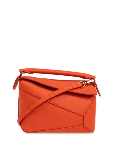 Loewe Mini Puzzle Tote Bag In Orange