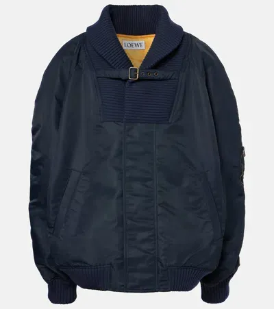 Loewe Oversized Bomber Jacket In Blue