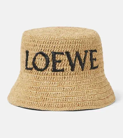 Loewe Paula's Ibiza Logo Bucket Hat In Beige