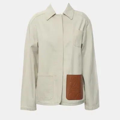 Pre-owned Loewe Pocket Denim Jacket In Cream