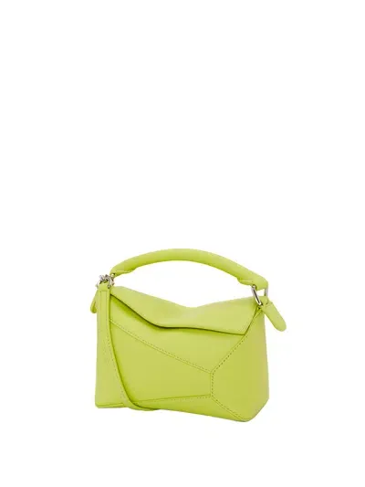 Loewe Womens Meadow Green Puzzle Edge Small Leather Cross-body Bag