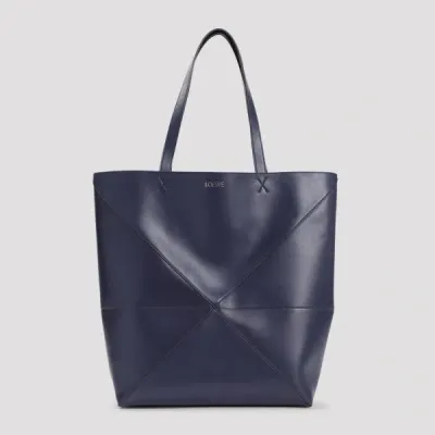 Loewe Puzzle Fold Large Tote Unica In Blue