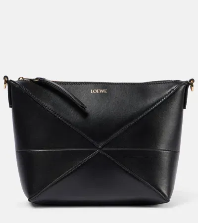 Loewe Puzzle Fold Leather Clutch In Black