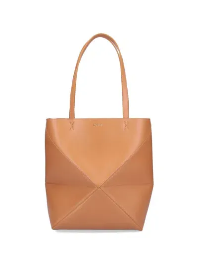 Loewe 'puzzle Fold' Tote Bag In Brown