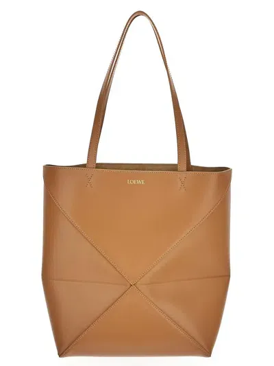 Loewe Puzzle Fold Tote In Beige