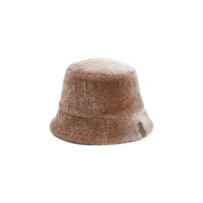 Loewe Shearling Bucket Hat In Brown