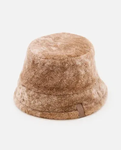 Loewe Shearling Bucket Hat In Beige