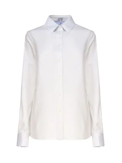 Loewe Cotton Satin Shirt In Grey