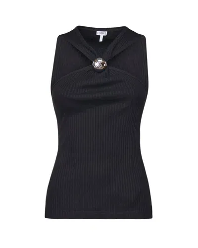 Loewe Sleeveless Knitted Top In Black