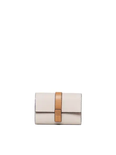 Loewe Small Vertical Wallet In Soft Calfskin In Light Oat/honey