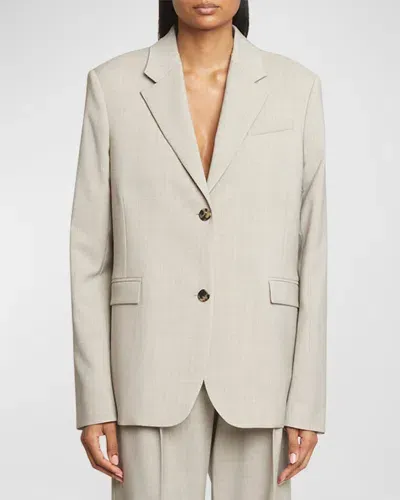 Loewe Split-back Blazer Jacket With Tie Detail In Lt Beig Me