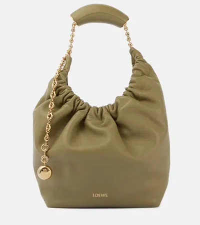 Loewe Squeeze Small Leather Shoulder Bag In Green