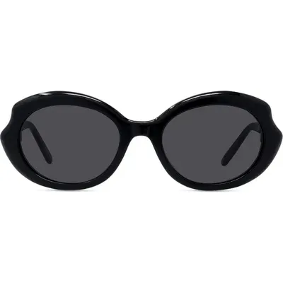 Loewe Thin Mini 54mm Oval Sunglasses In Black