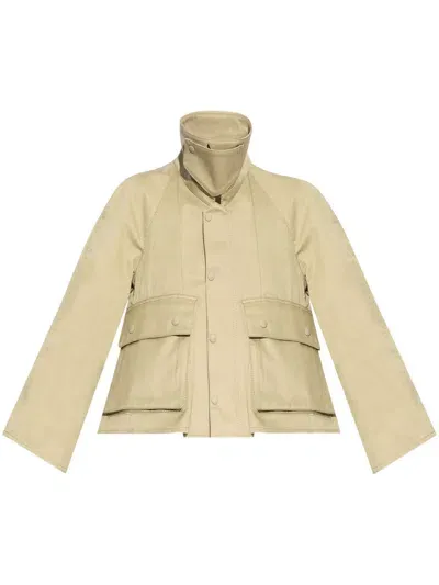 Loewe Trapeze Cotton Jacket In Beige