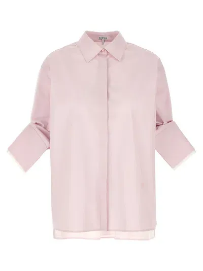 Loewe Turn-up Shirt In Pink