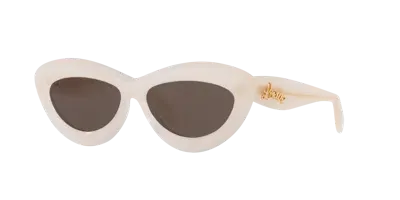 Loewe Unisex Sunglass Curvy Lw40096i In Braun