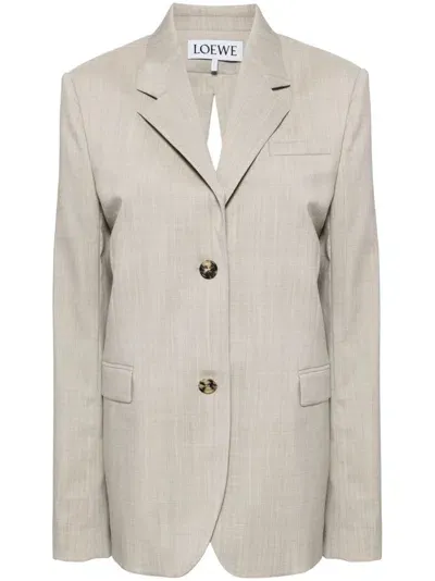 Loewe Tied-back Wool Blazer In Multicolor