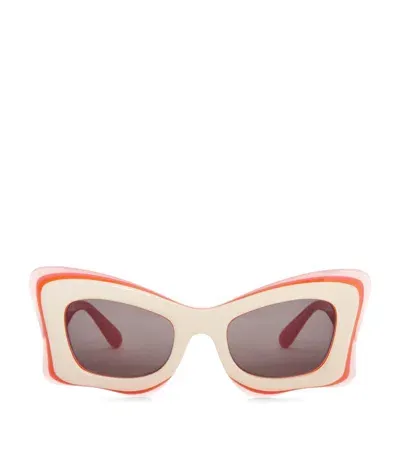 Loewe Multicolor Acetate Butterfly Sunglasses In Pink Multi Dark Grey