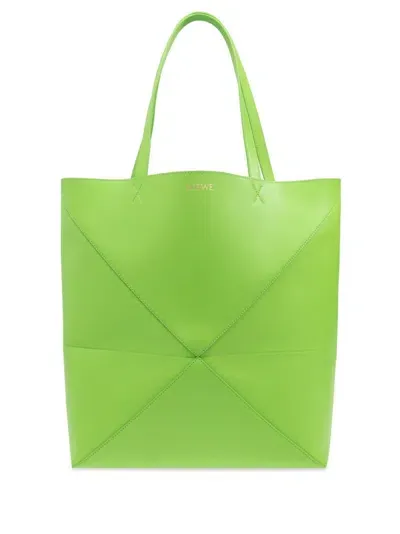 Loewe Xl Puzzle Fold Tote Bag In Green