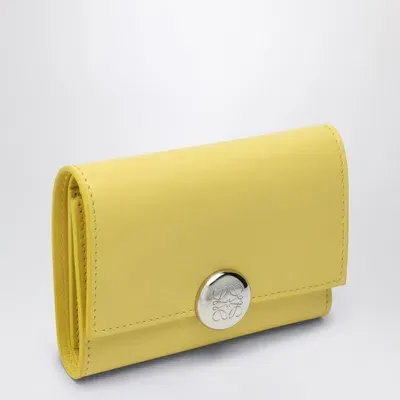 Loewe Yellow Leather Pebble Small Wallet In Gray