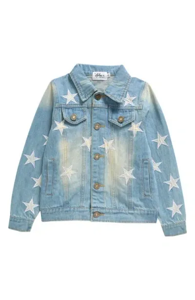 Lola & The Boys Lola + The Boys Kids' Star Denim Jacket In Blue