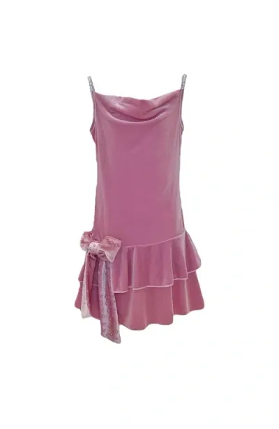 Lola + The Boys Bella Party Bow Dress In Pink