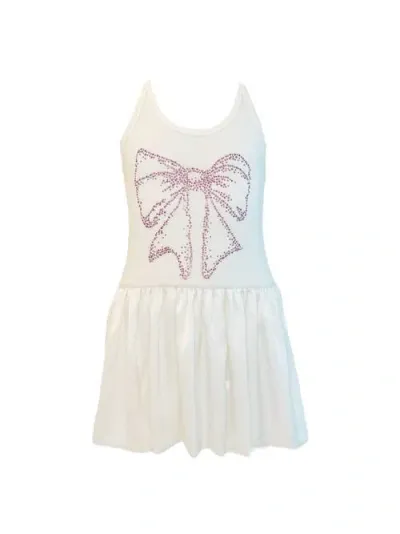 Lola + The Boys Kids'  Crystal Bow Bubble Dress In White