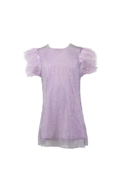 Lola + The Boys Kids'  Crystal Feather Dress In Lavender